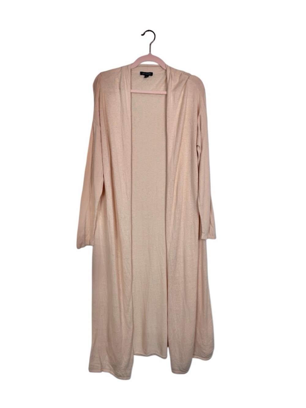 H by Halston Open Front Cardigan 1X Blush Pink Lightweight Duster Soft Layering